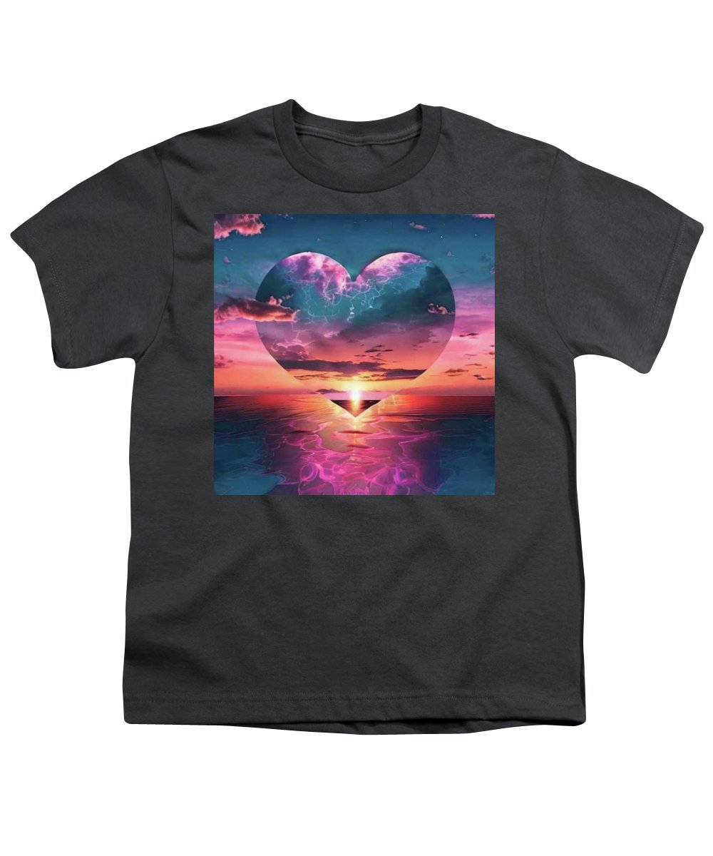 Sunset heart Over the Ocean - Youth T-Shirt