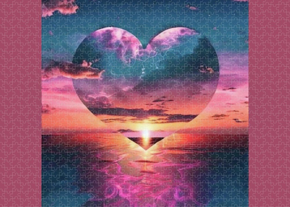 Sunset heart Over the Ocean - Puzzle