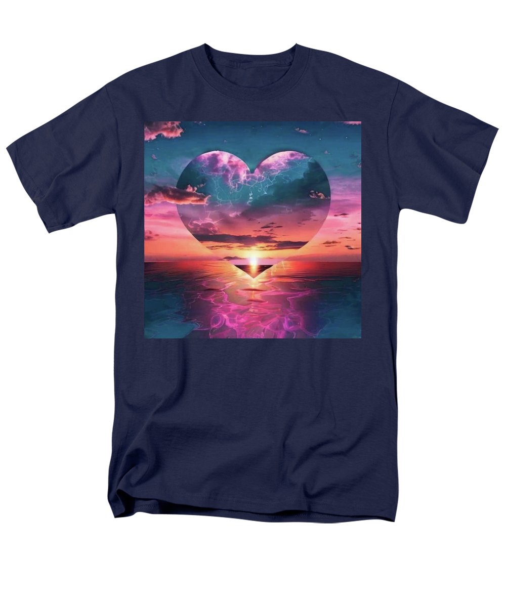 Sunset heart Over the Ocean - Men's T-Shirt Regular Fit