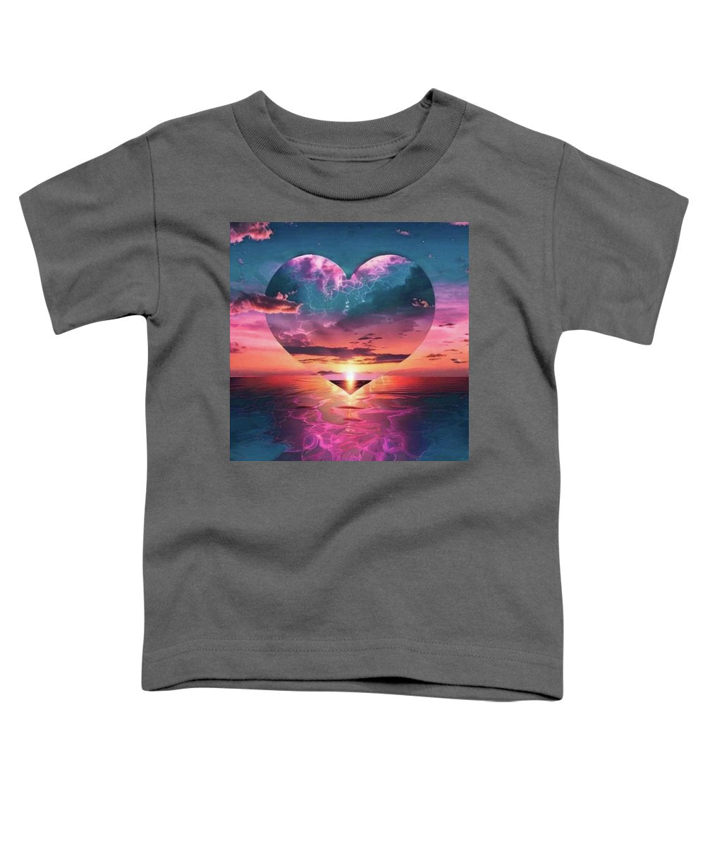 Sunset heart Over the Ocean - Toddler T-Shirt