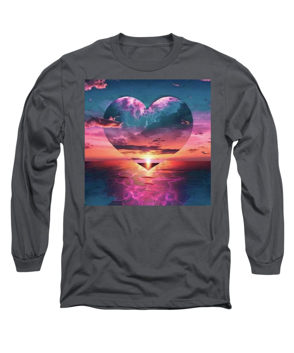 Sunset heart Over the Ocean - Long Sleeve T-Shirt