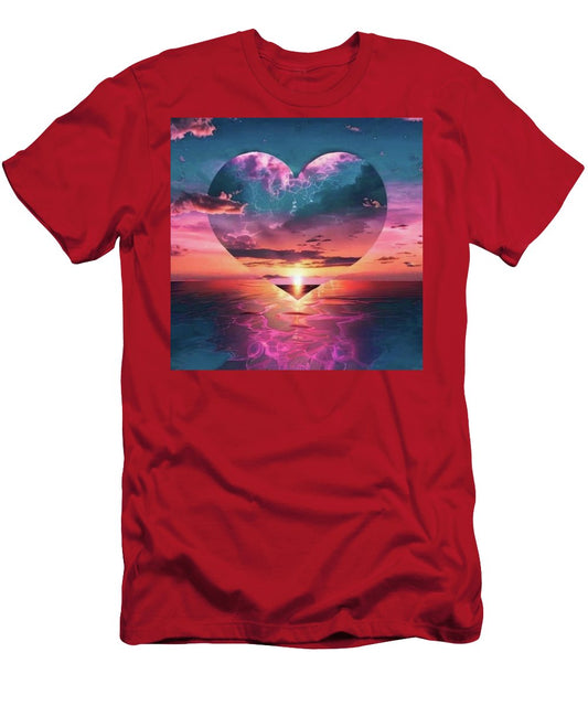 Sunset heart Over the Ocean - T-Shirt