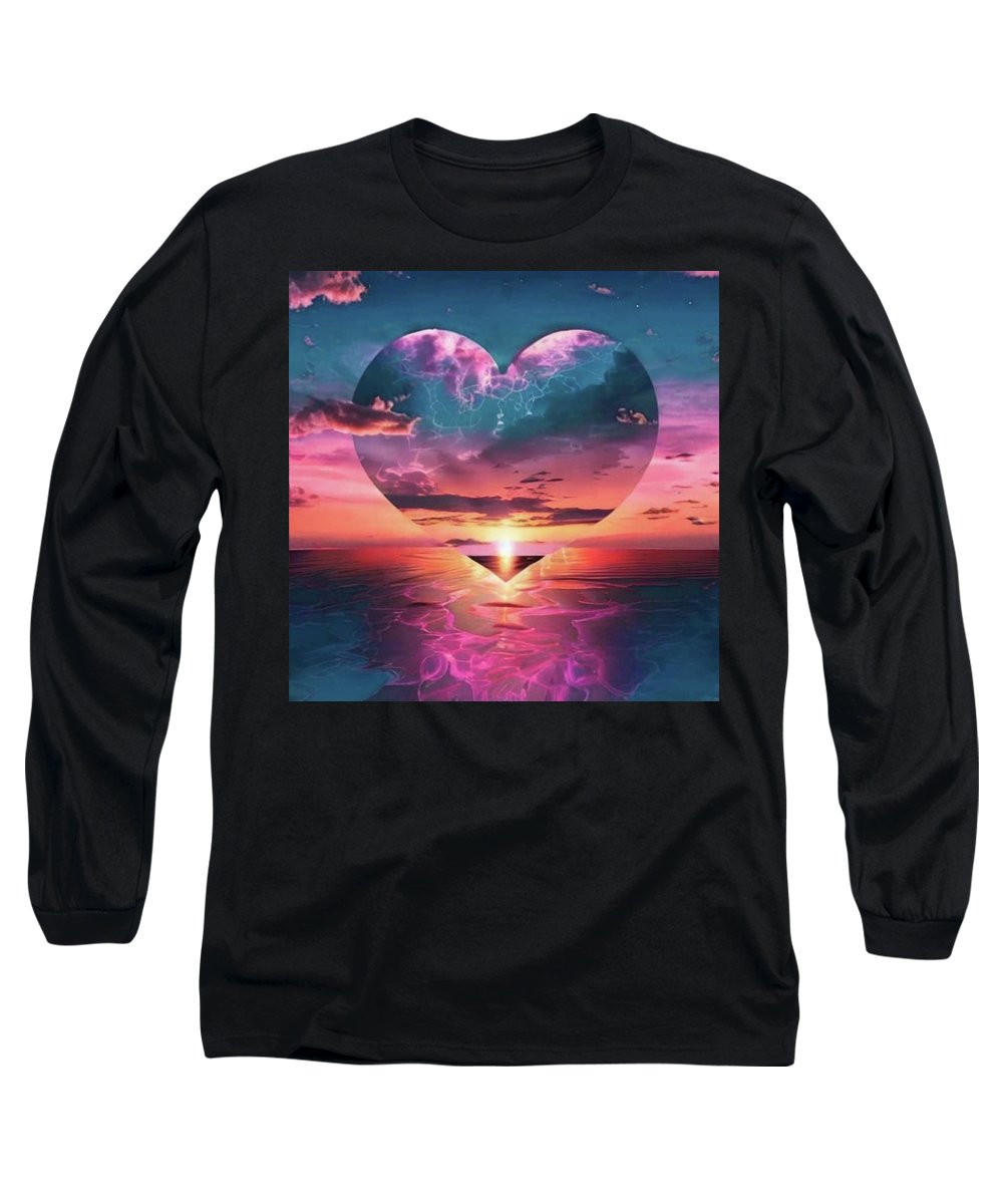 Sunset heart Over the Ocean - Long Sleeve T-Shirt