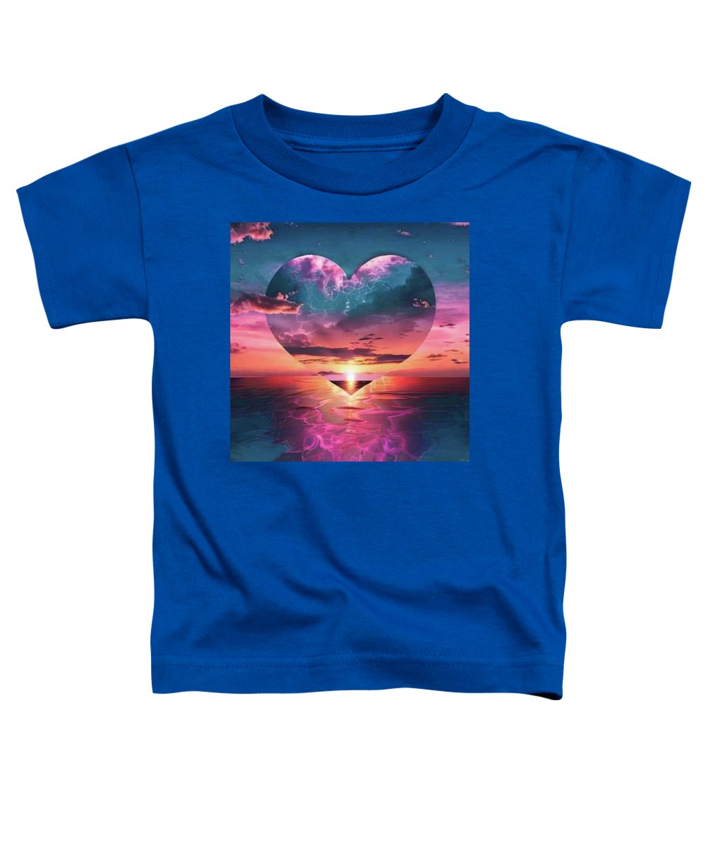 Sunset heart Over the Ocean - Toddler T-Shirt