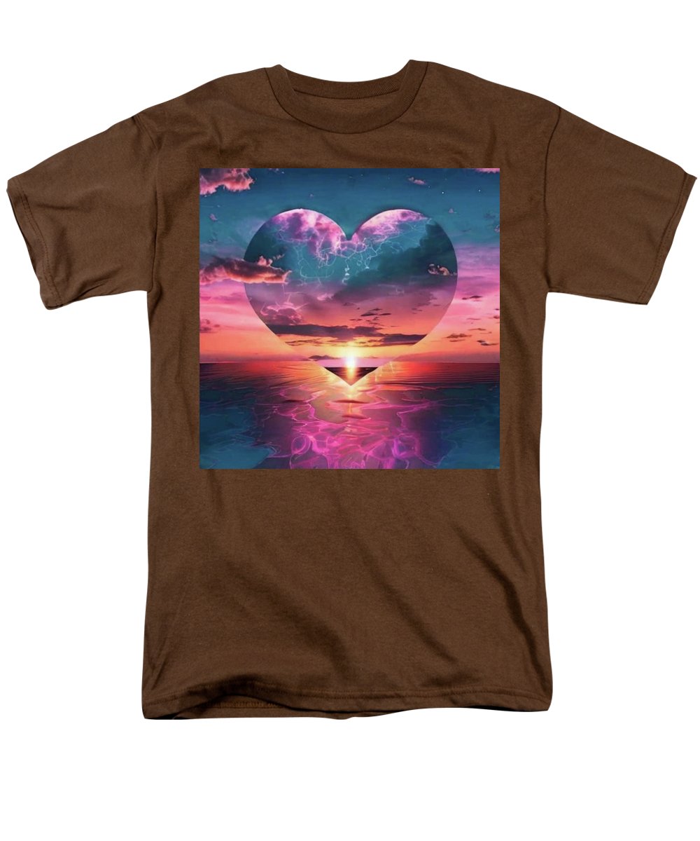 Sunset heart Over the Ocean - Men's T-Shirt Regular Fit