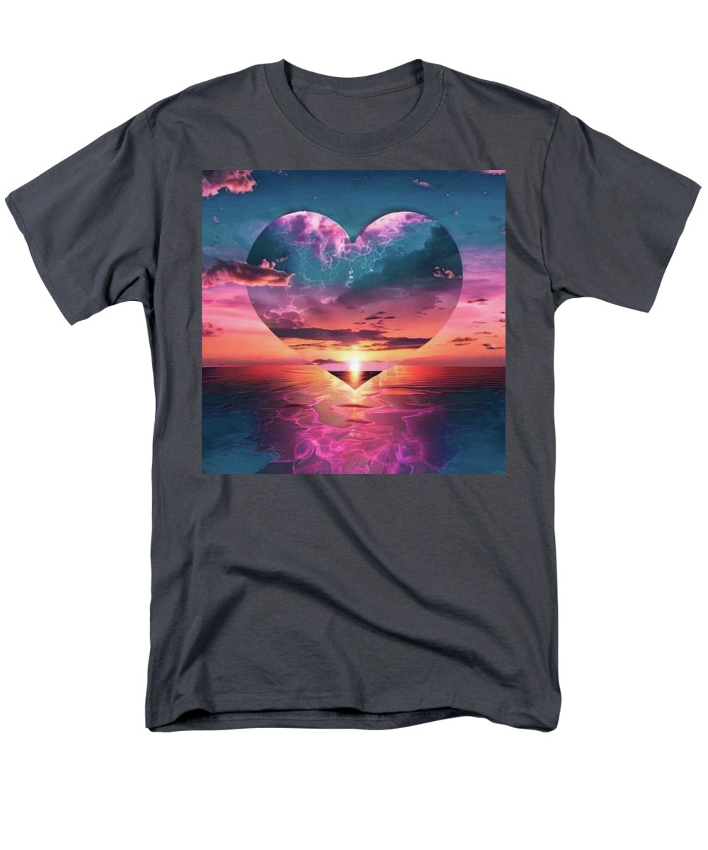 Sunset heart Over the Ocean - Men's T-Shirt Regular Fit