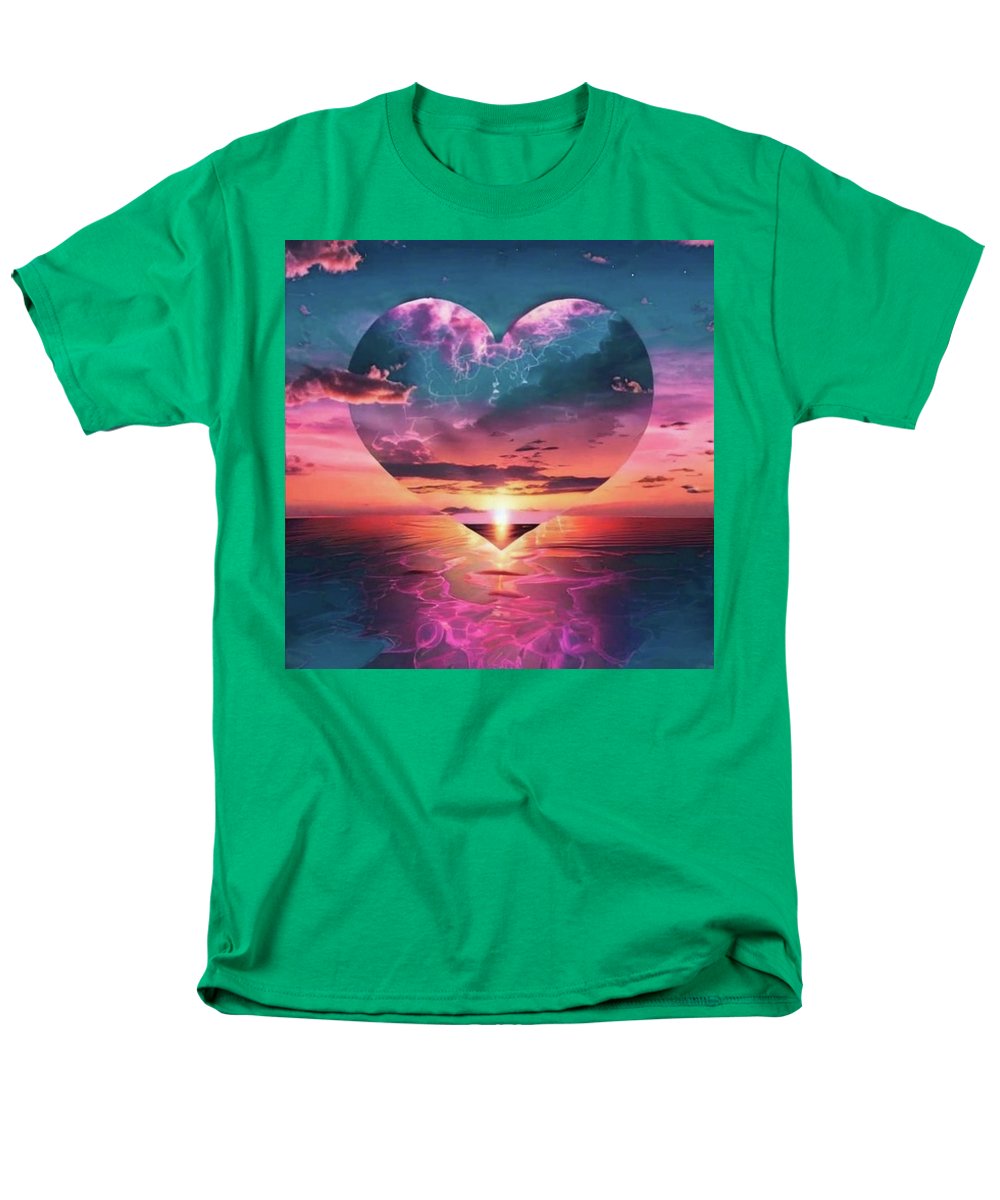 Sunset heart Over the Ocean - Men's T-Shirt Regular Fit