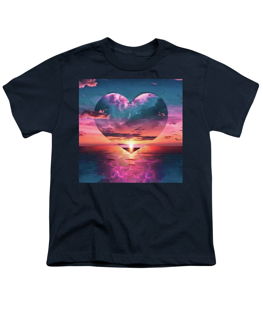 Sunset heart Over the Ocean - Youth T-Shirt