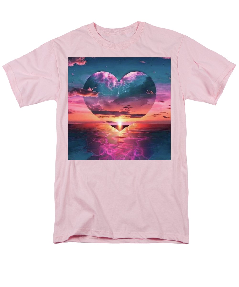 Sunset heart Over the Ocean - Men's T-Shirt Regular Fit