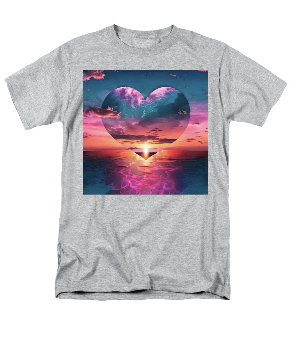 Sunset heart Over the Ocean - Men's T-Shirt Regular Fit