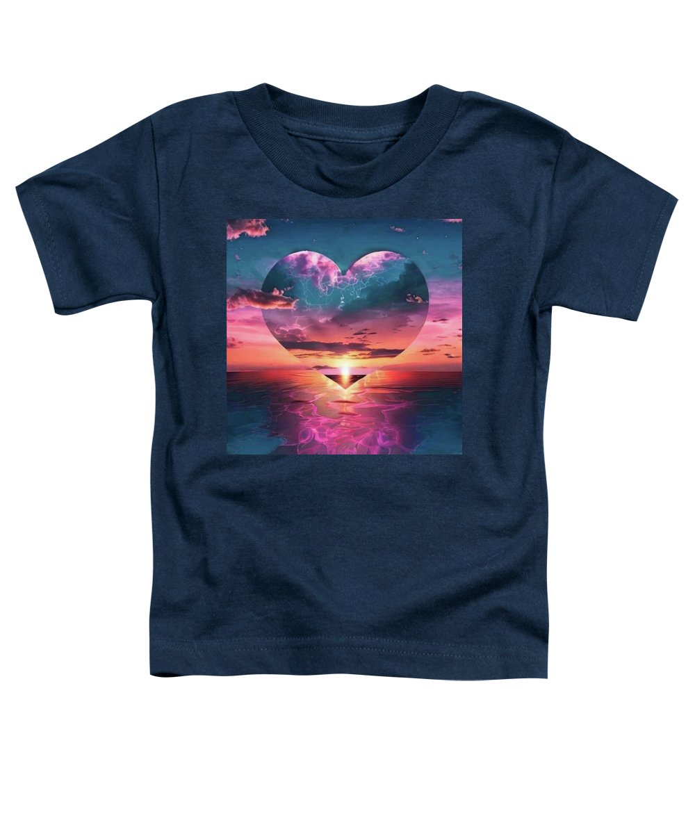 Sunset heart Over the Ocean - Toddler T-Shirt