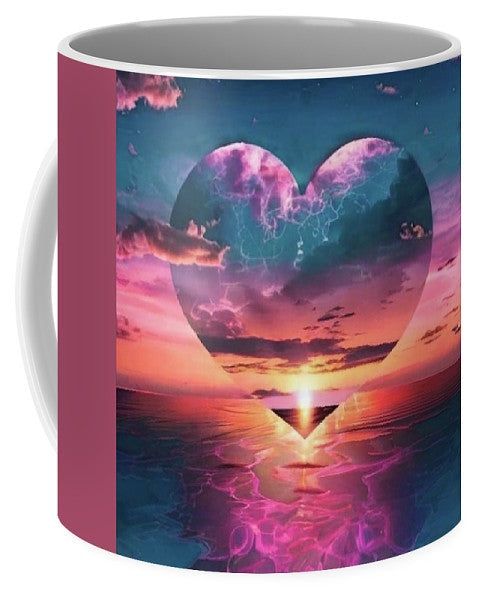 Sunset heart Over the Ocean - Mug