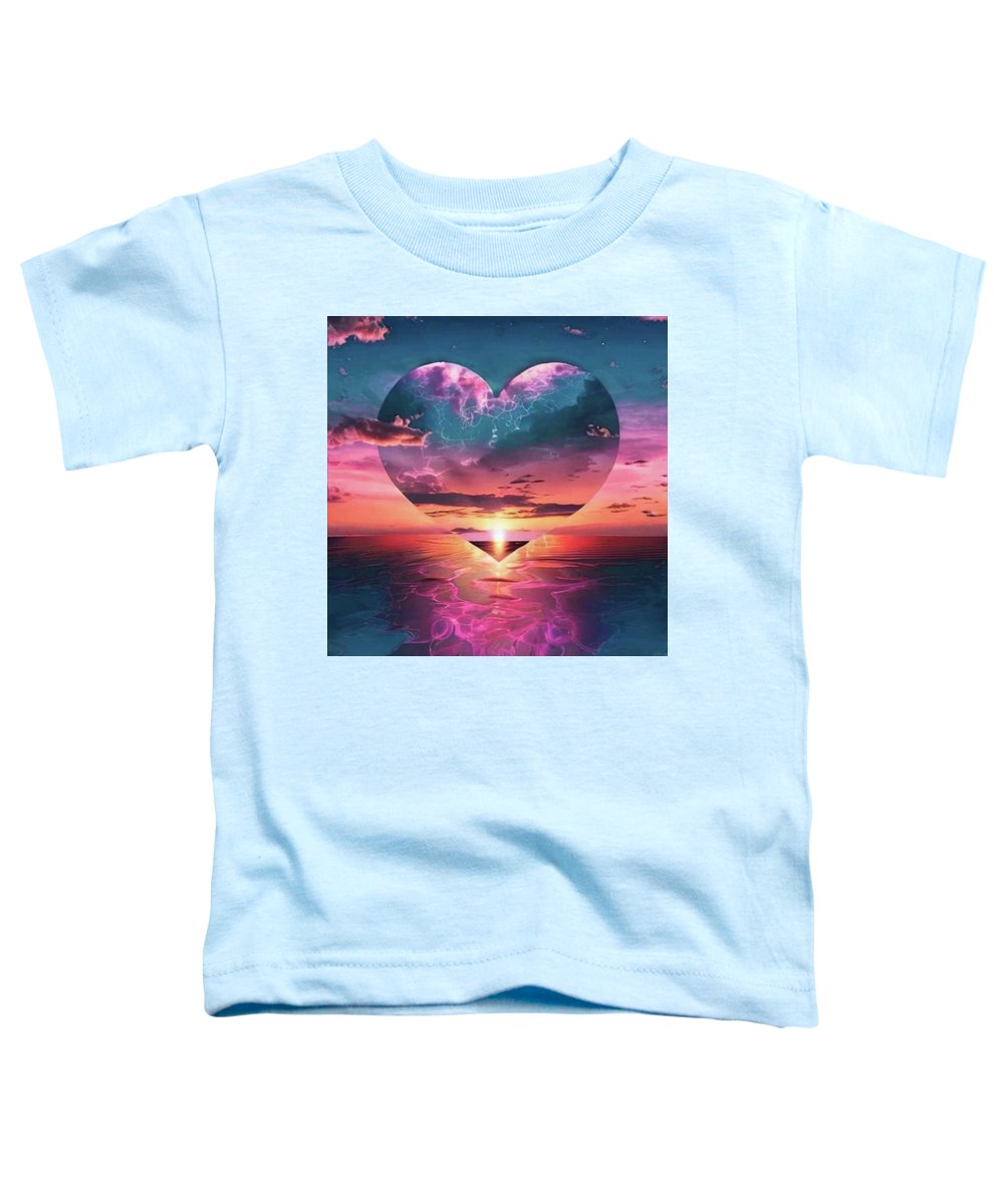 Sunset heart Over the Ocean - Toddler T-Shirt