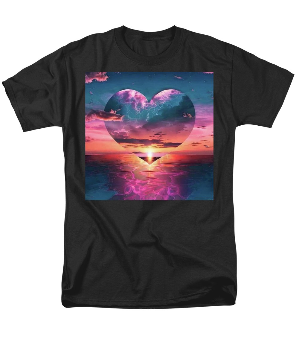 Sunset heart Over the Ocean - Men's T-Shirt Regular Fit