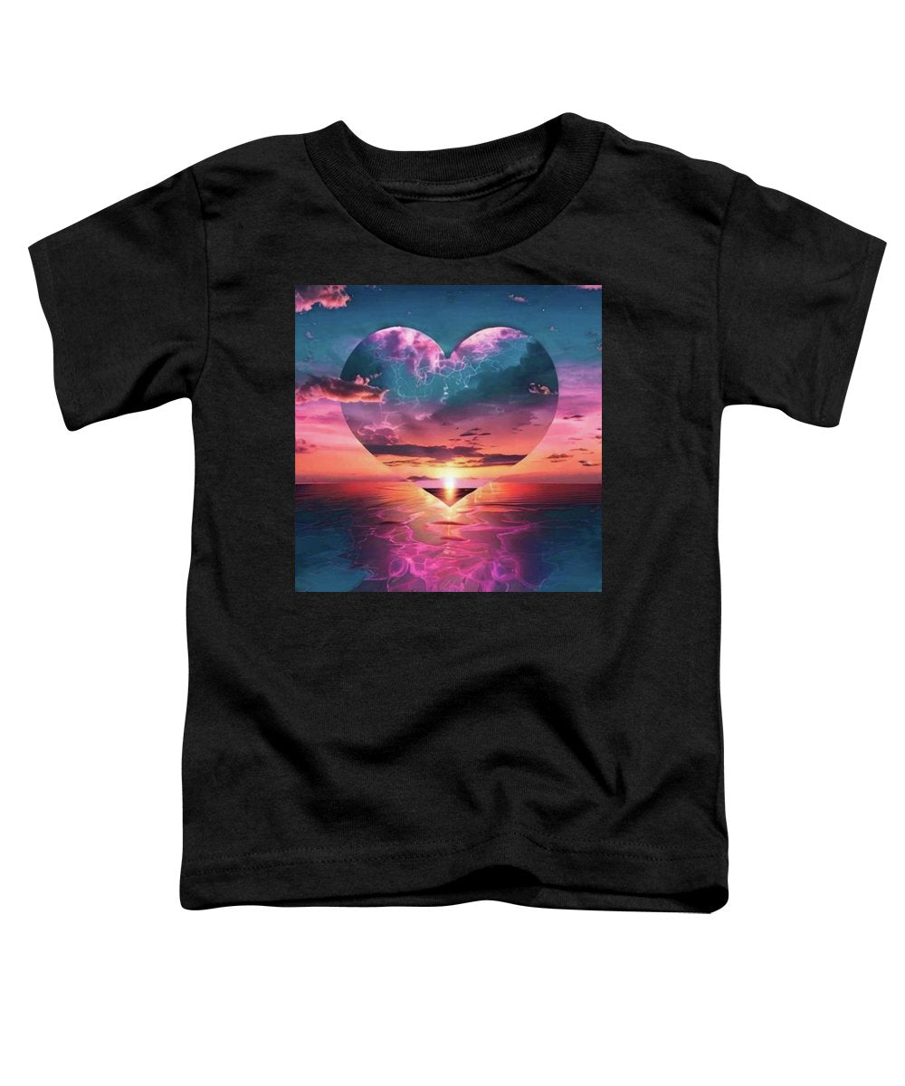 Sunset heart Over the Ocean - Toddler T-Shirt