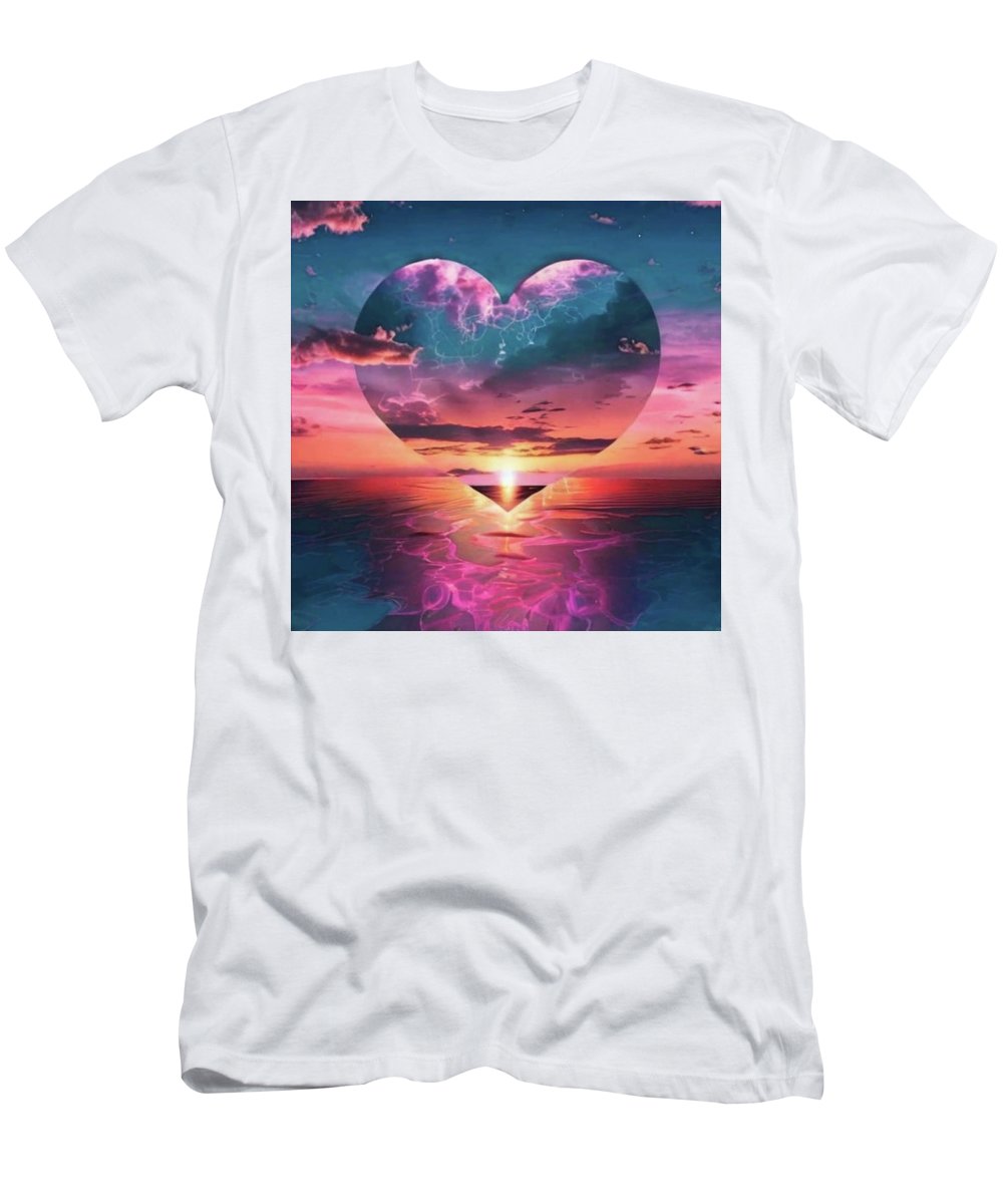 Sunset heart Over the Ocean - T-Shirt