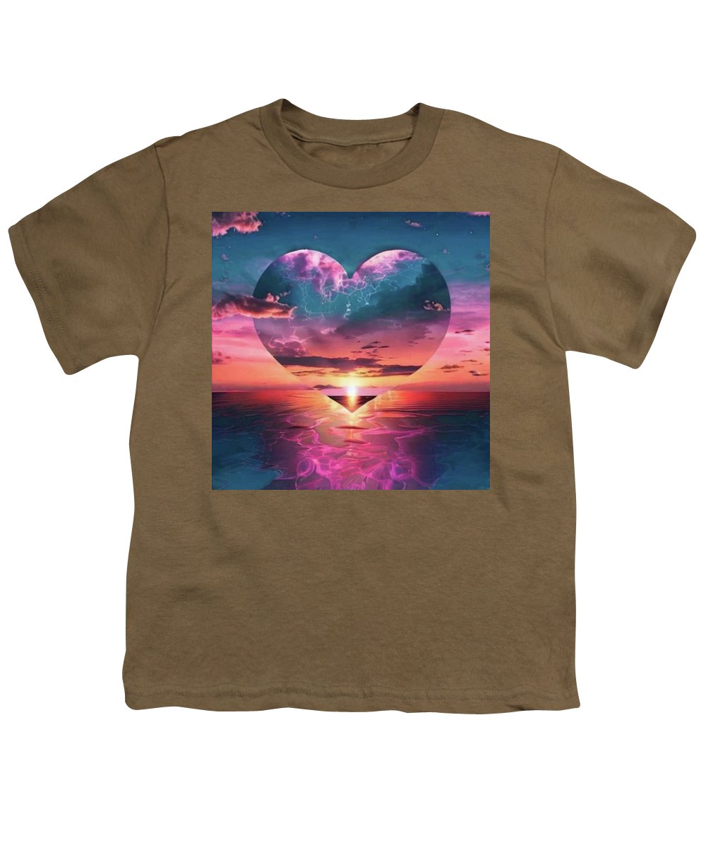 Sunset heart Over the Ocean - Youth T-Shirt