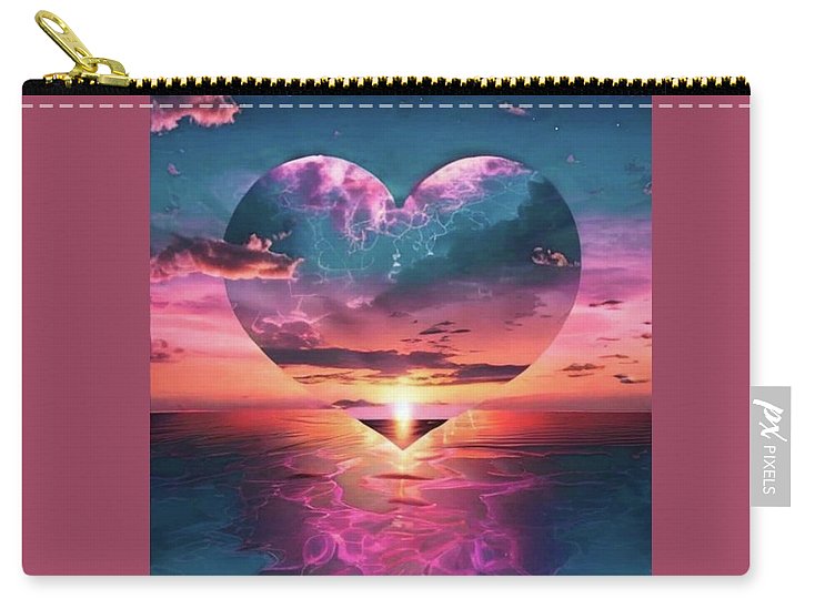 Sunset heart Over the Ocean - Carry-All Pouch