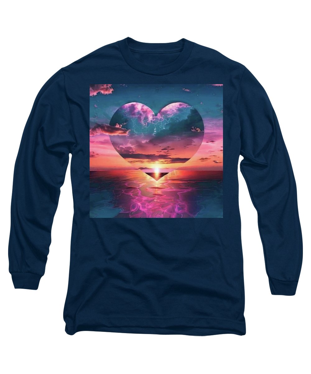 Sunset heart Over the Ocean - Long Sleeve T-Shirt