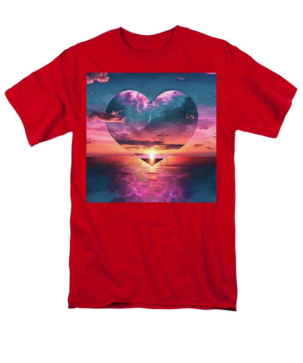 Sunset heart Over the Ocean - Men's T-Shirt Regular Fit