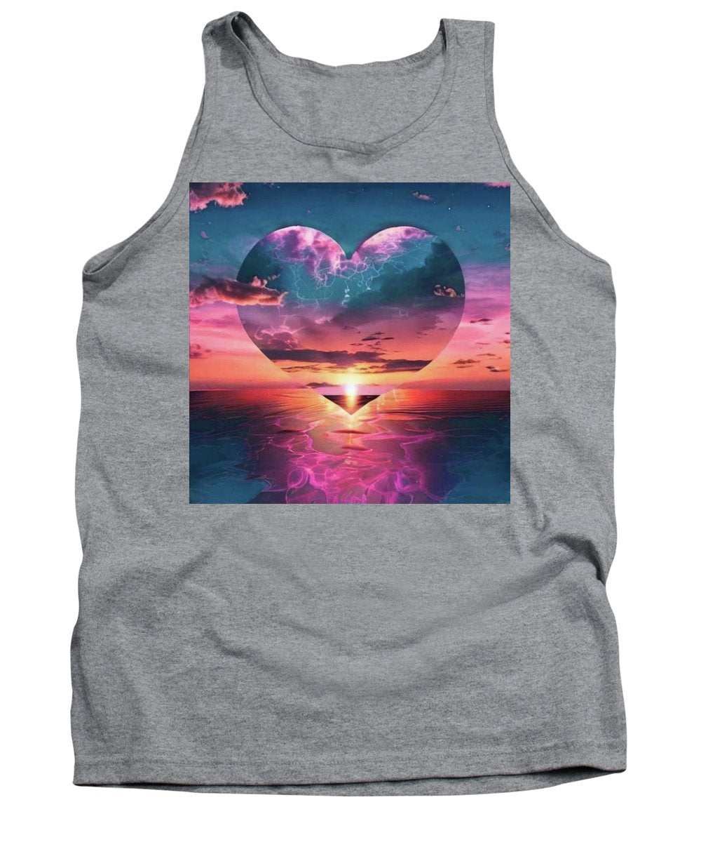 Sunset heart Over the Ocean - Tank Top