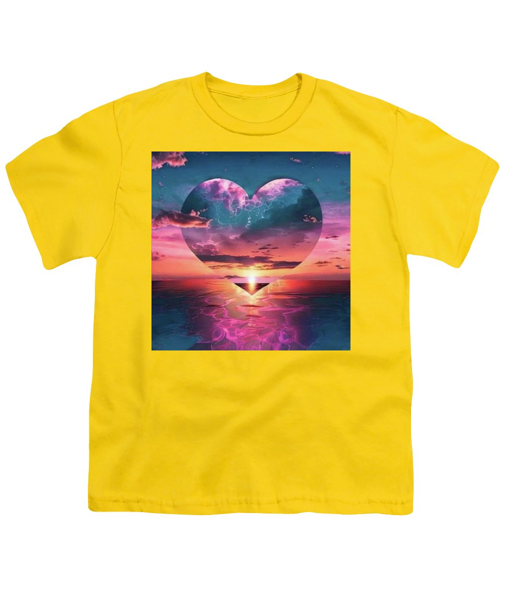 Sunset heart Over the Ocean - Youth T-Shirt