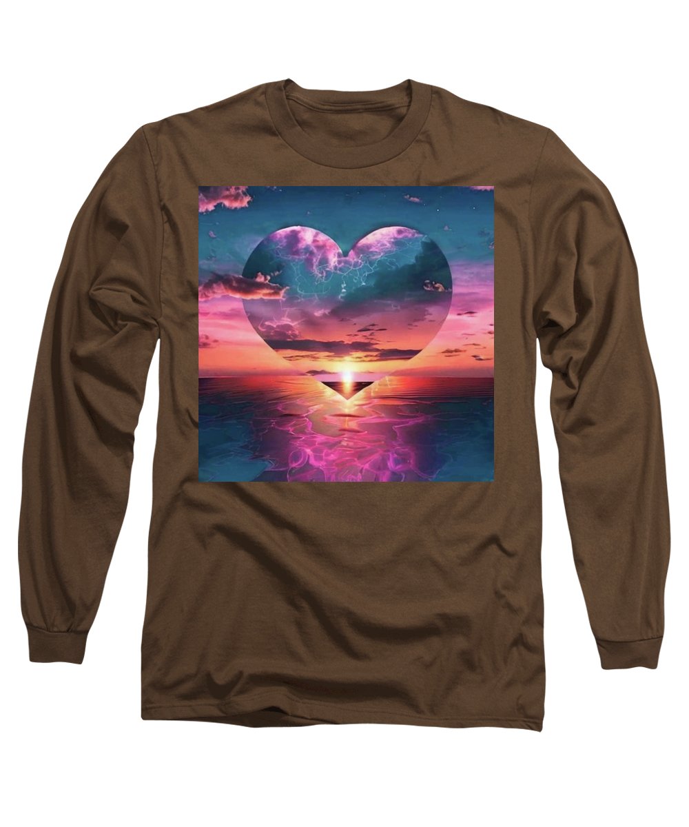 Sunset heart Over the Ocean - Long Sleeve T-Shirt