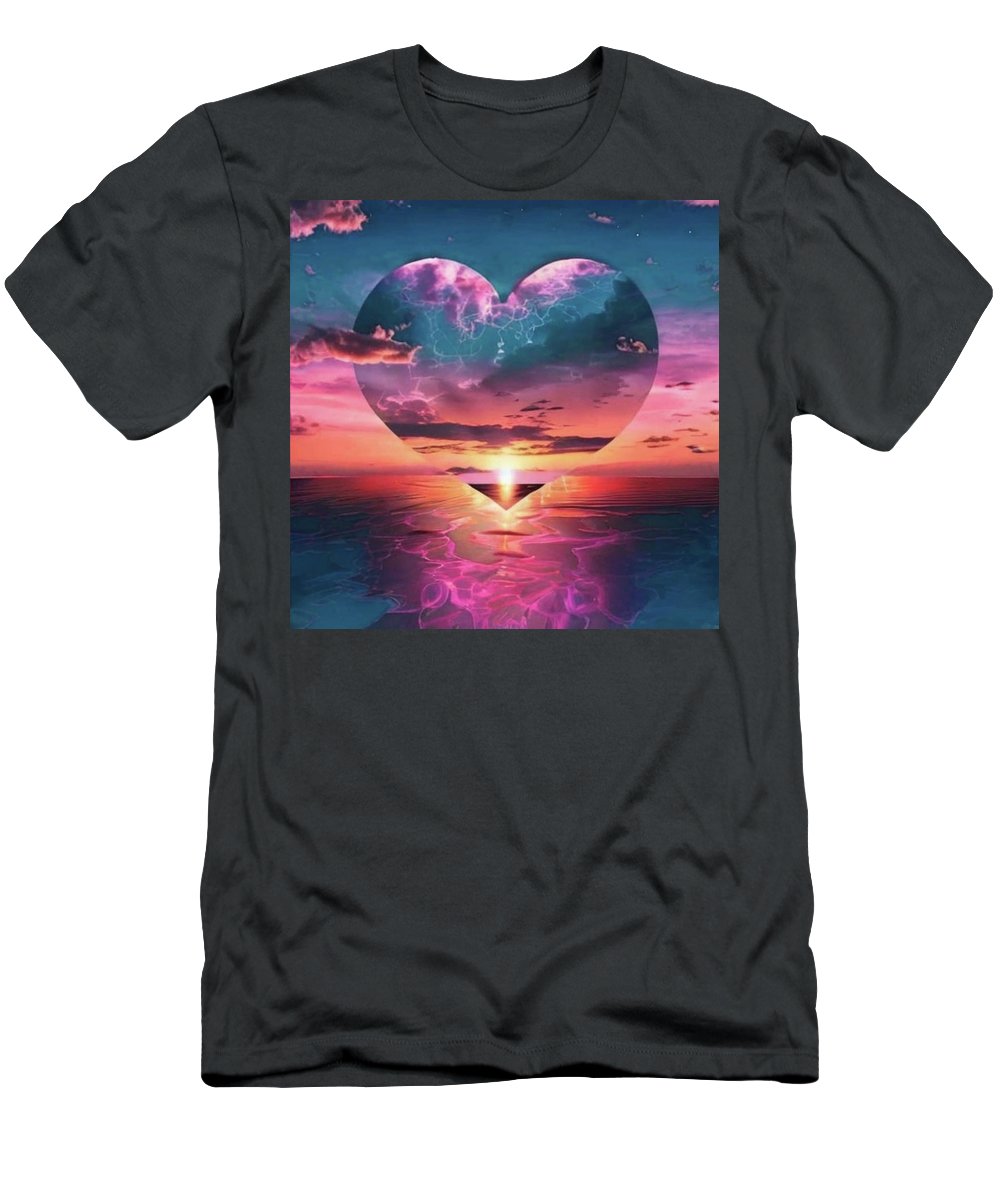 Sunset heart Over the Ocean - T-Shirt