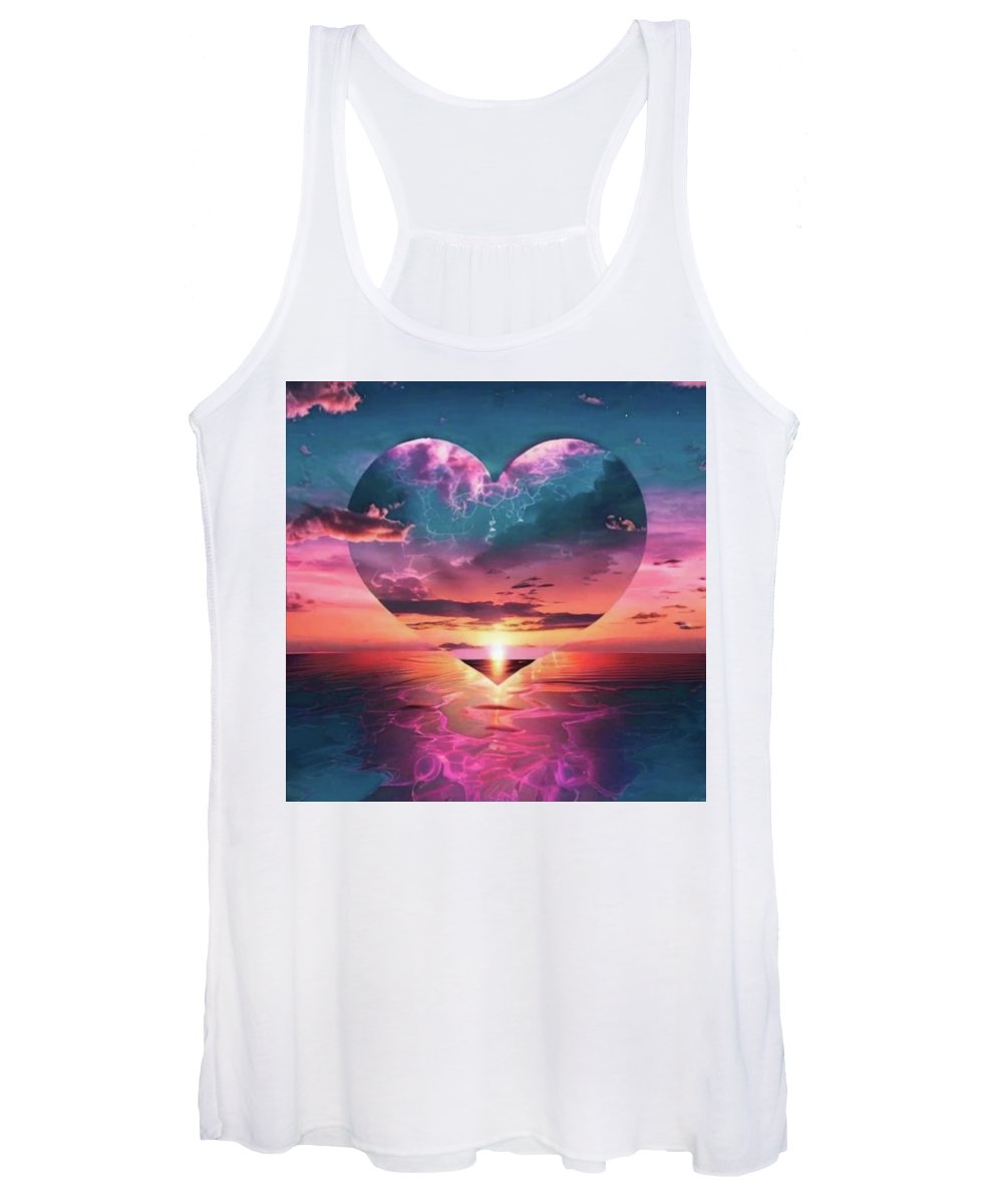 Sunset heart Over the Ocean - Women's Tank Top