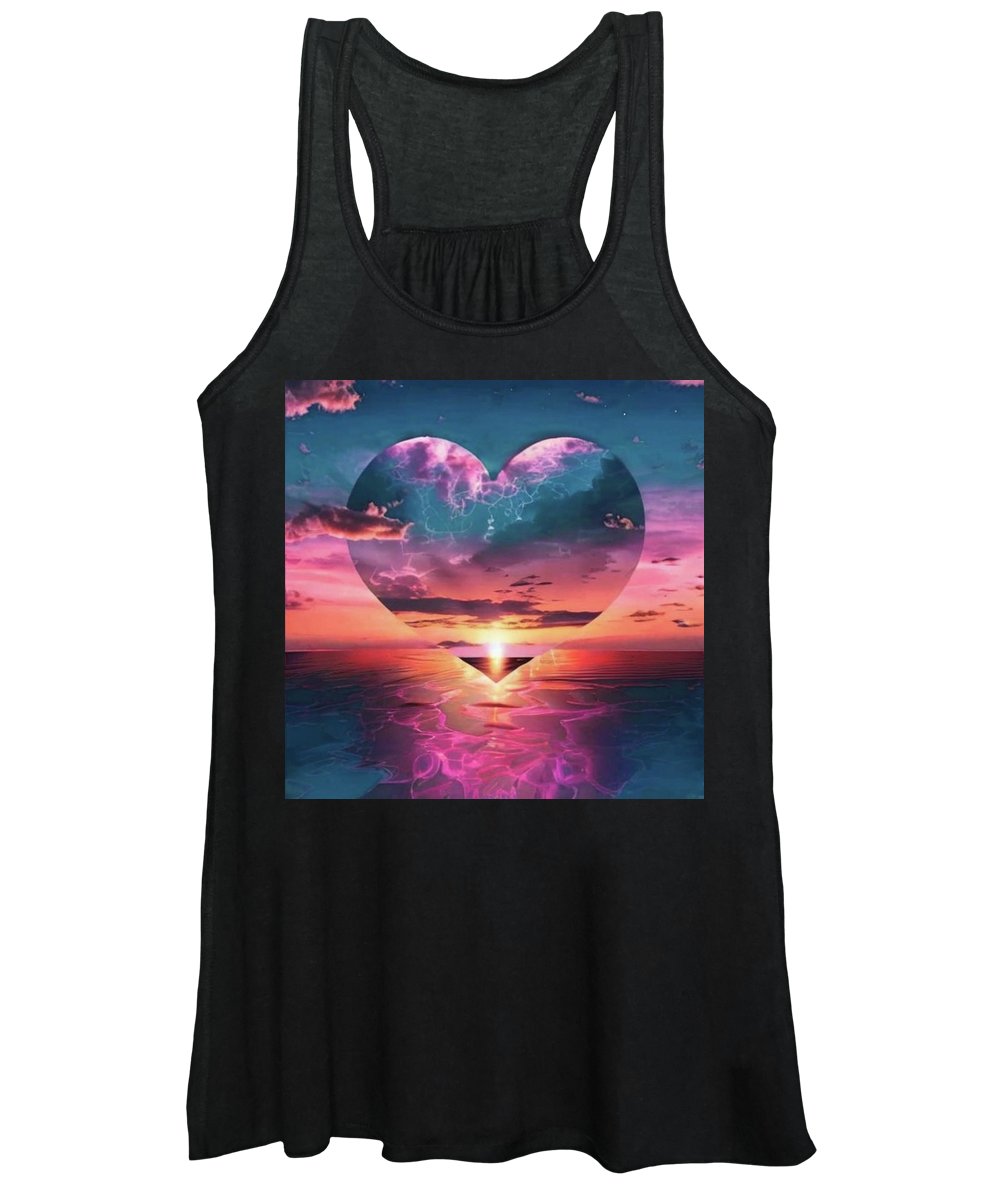 Sunset heart Over the Ocean - Women's Tank Top