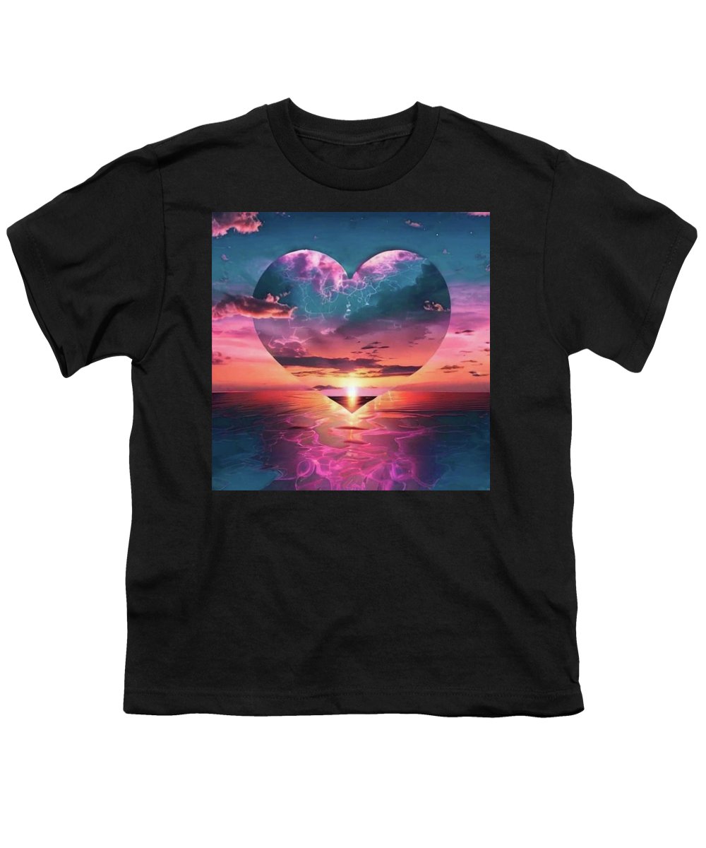 Sunset heart Over the Ocean - Youth T-Shirt