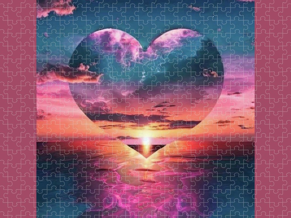 Sunset heart Over the Ocean - Puzzle