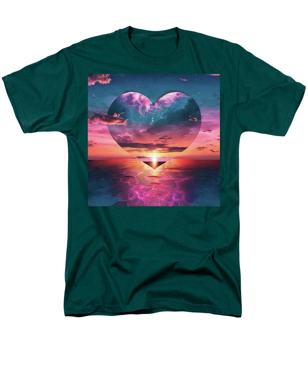 Sunset heart Over the Ocean - Men's T-Shirt Regular Fit