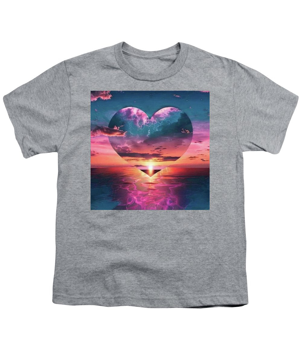 Sunset heart Over the Ocean - Youth T-Shirt