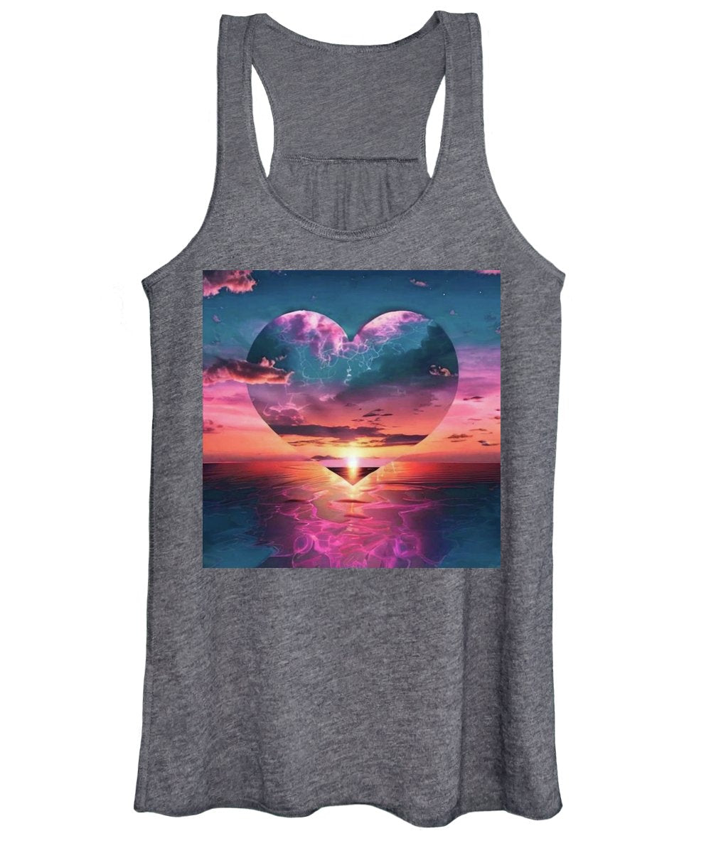 Sunset heart Over the Ocean - Women's Tank Top