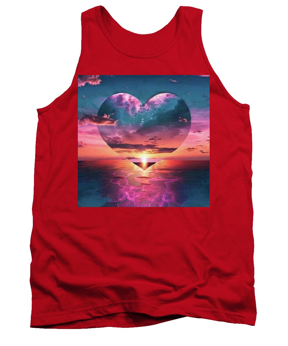 Sunset heart Over the Ocean - Tank Top