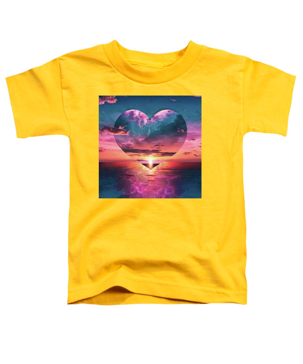 Sunset heart Over the Ocean - Toddler T-Shirt