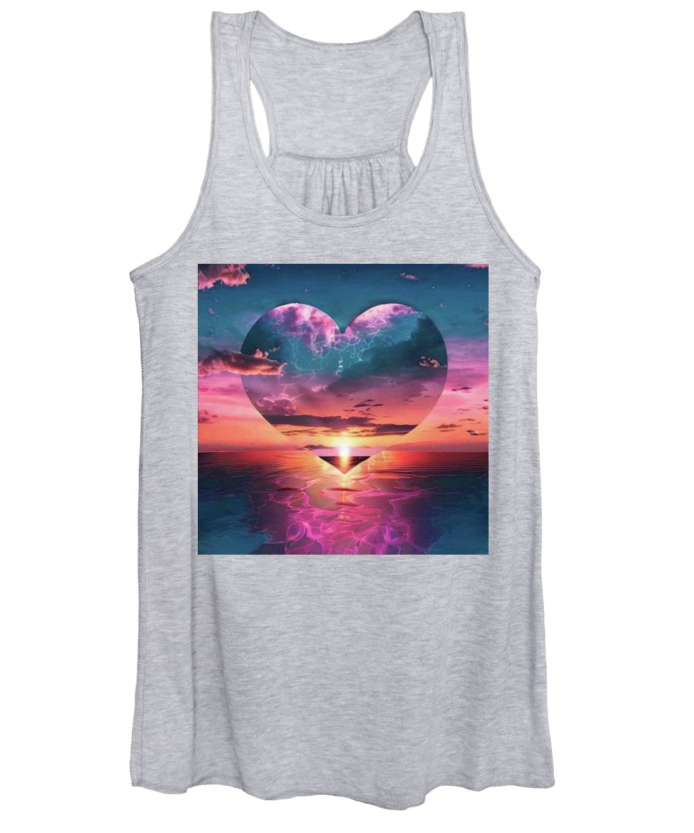 Sunset heart Over the Ocean - Women's Tank Top