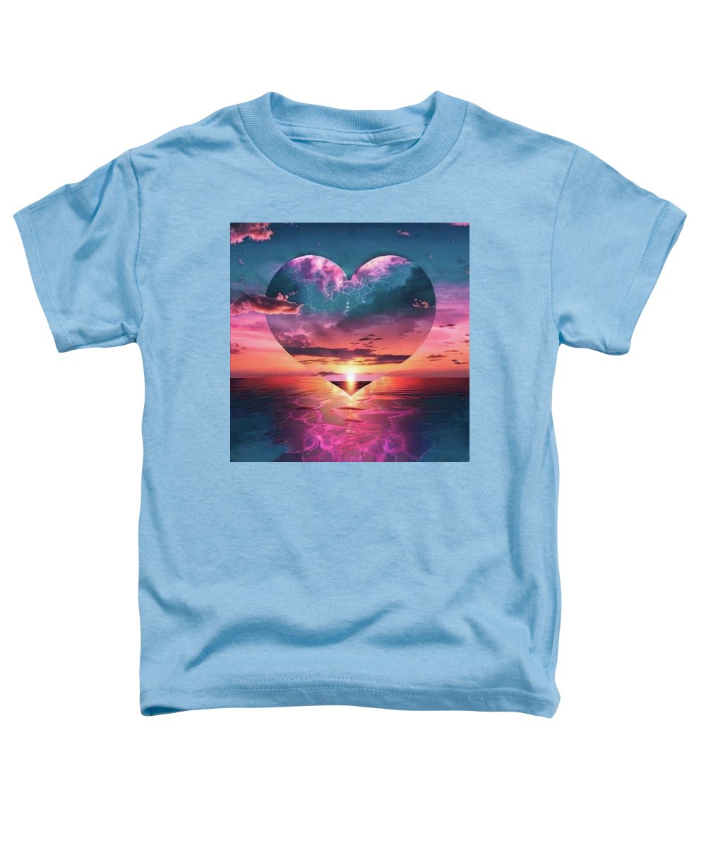 Sunset heart Over the Ocean - Toddler T-Shirt