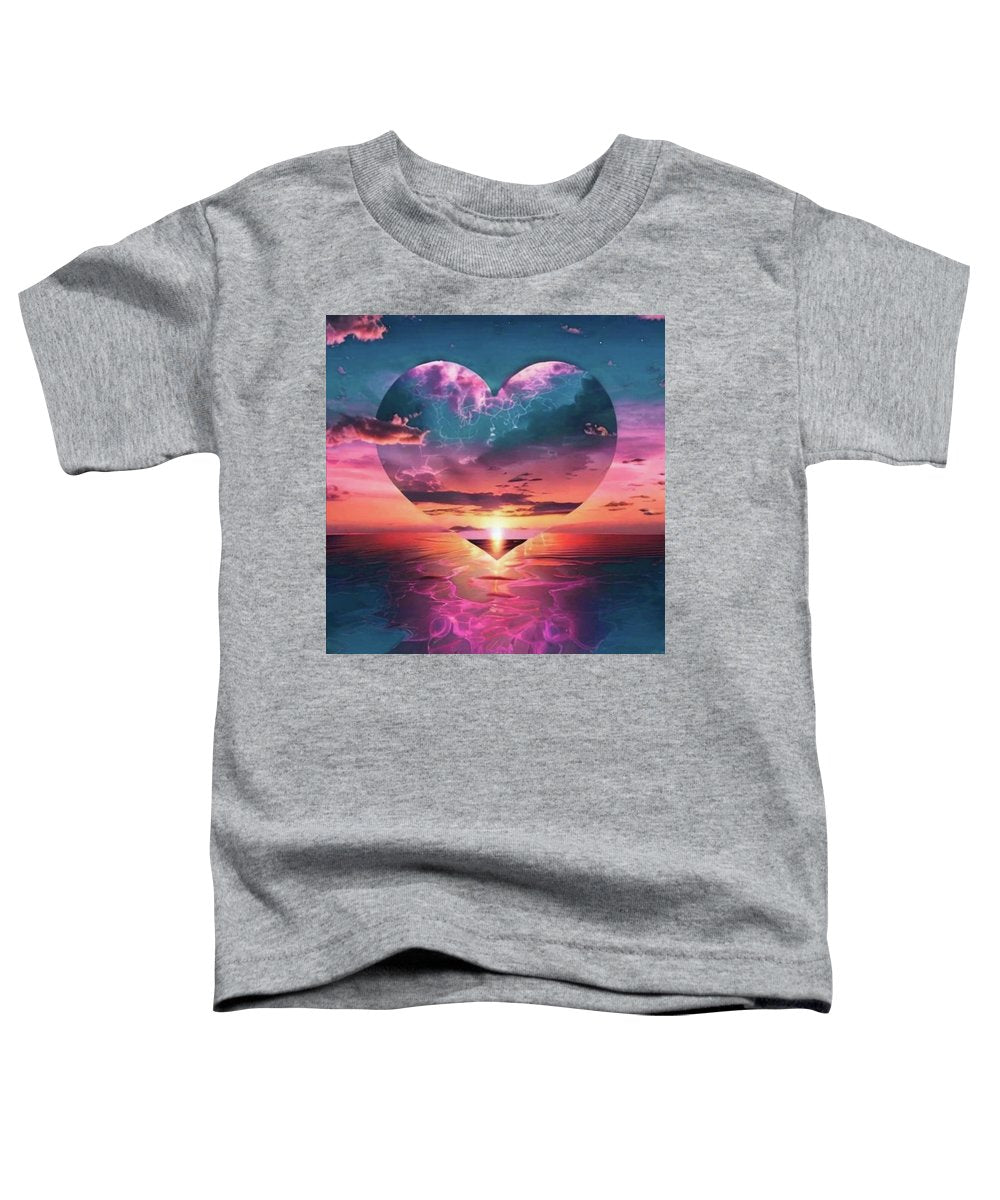 Sunset heart Over the Ocean - Toddler T-Shirt