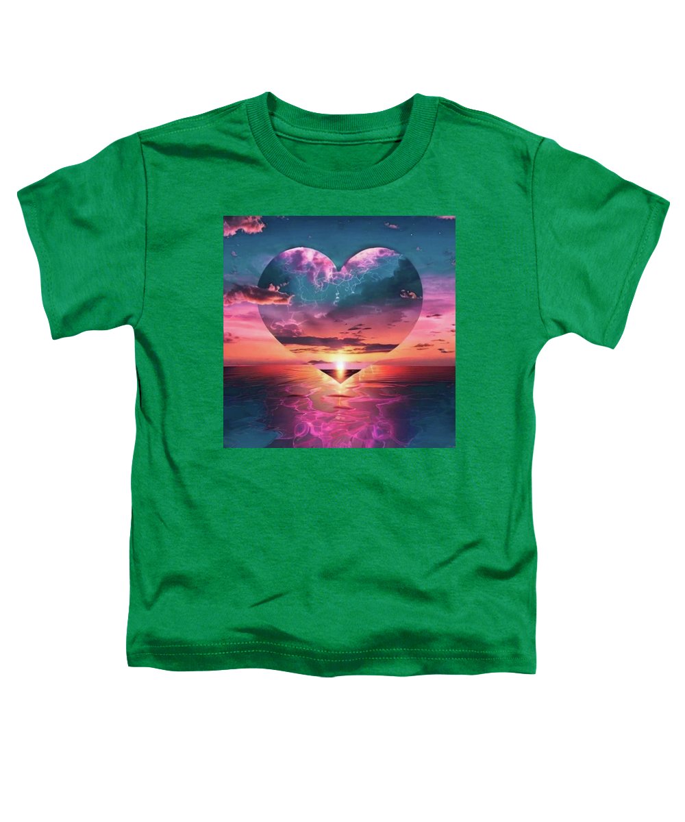 Sunset heart Over the Ocean - Toddler T-Shirt