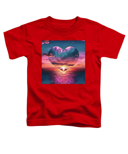 Sunset heart Over the Ocean - Toddler T-Shirt