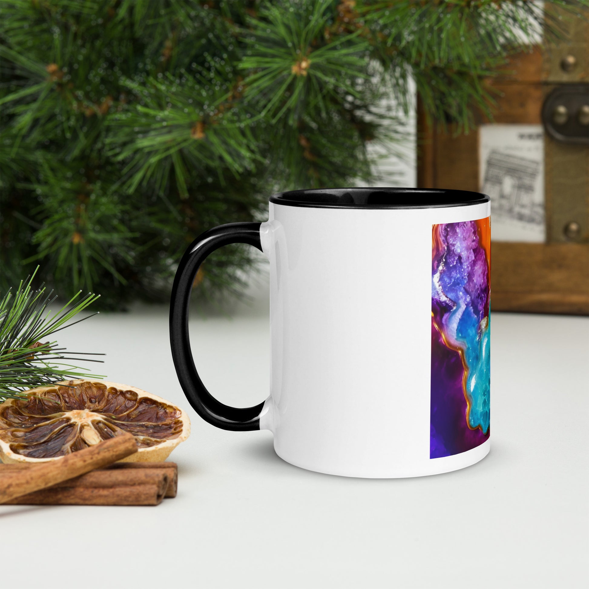Rachy Sparkle Agate Fusion Ceramic Coffee or Tea Mug with Color Inside