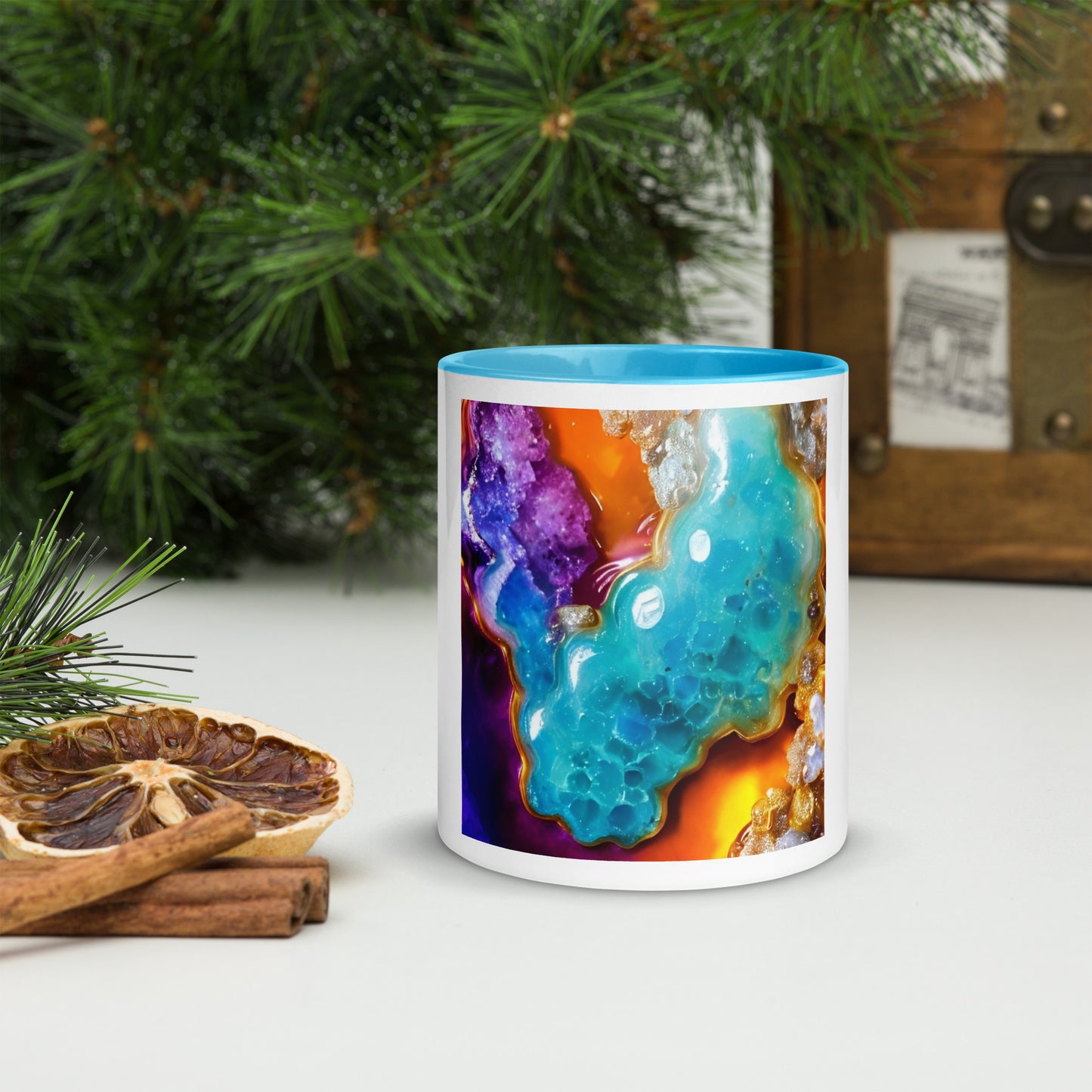 Rachy Sparkle Agate Fusion Ceramic Coffee or Tea Mug with Color Inside