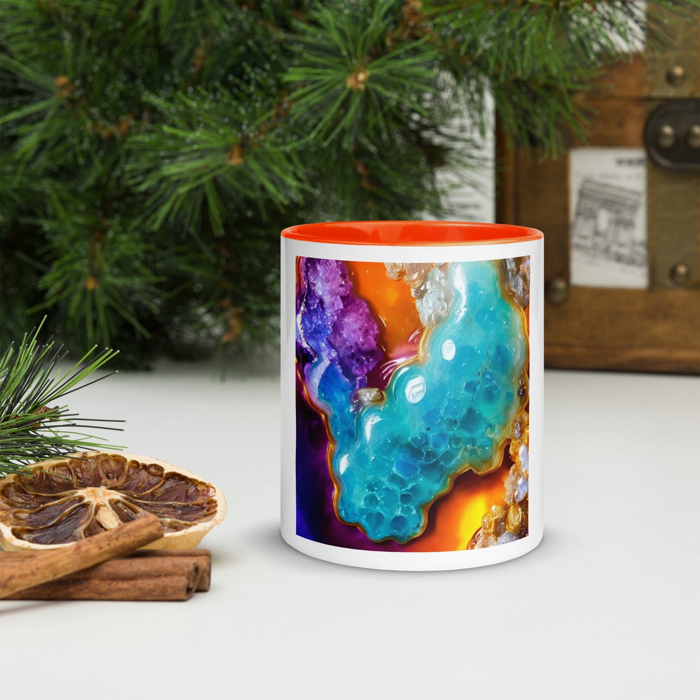 Rachy Sparkle Agate Fusion Ceramic Coffee or Tea Mug with Color Inside
