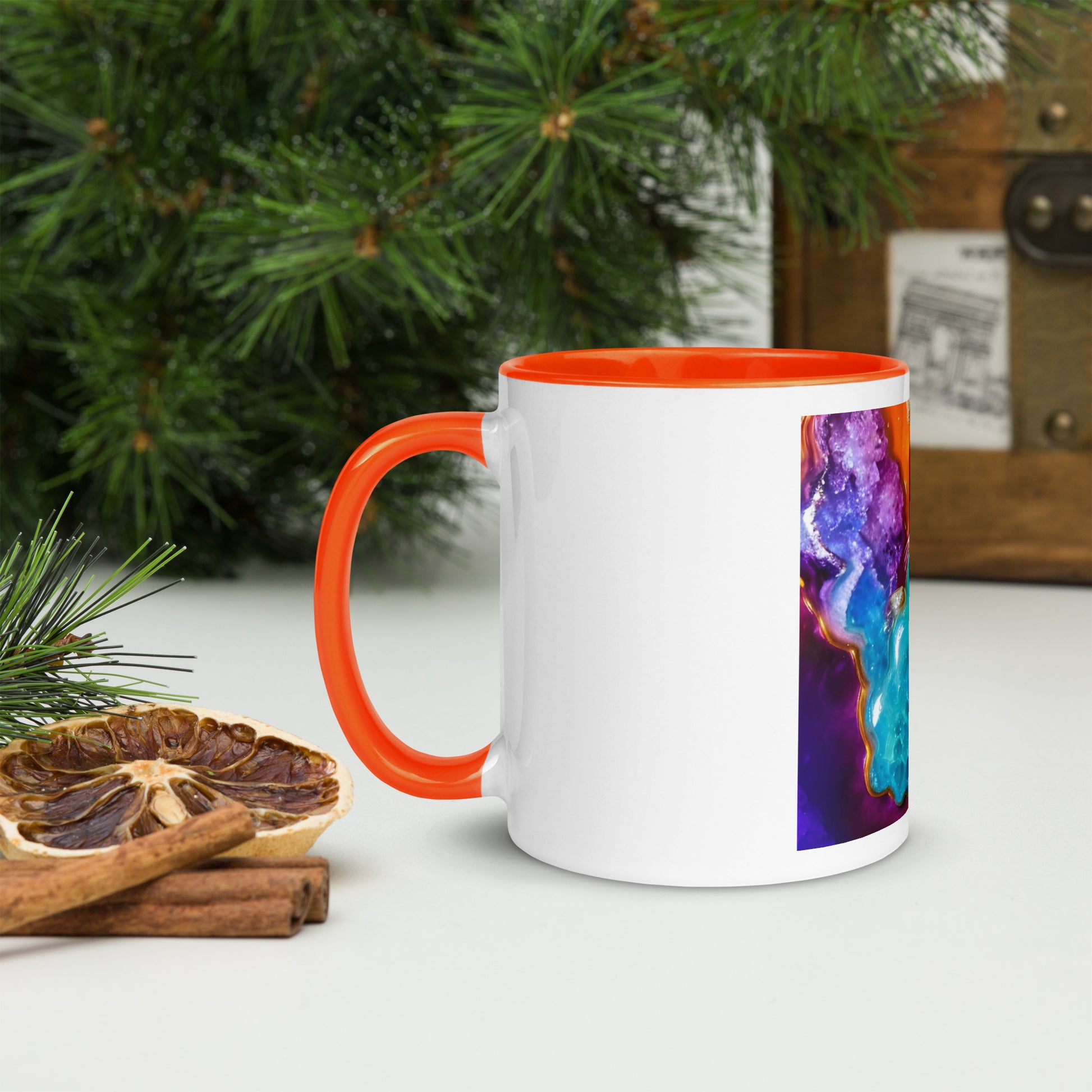 Rachy Sparkle Agate Fusion Ceramic Coffee or Tea Mug with Color Inside
