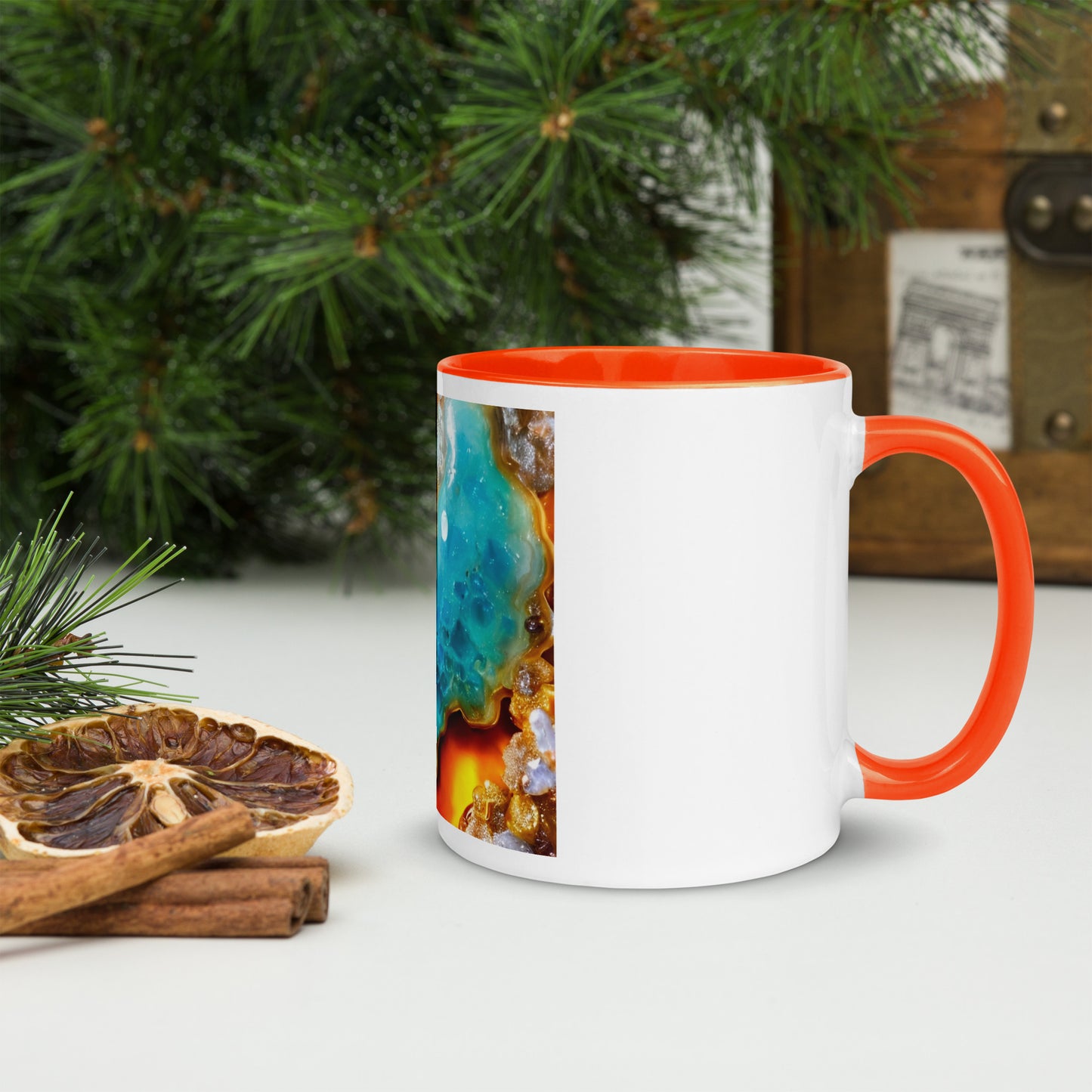 Rachy Sparkle Agate Fusion Ceramic Coffee or Tea Mug with Color Inside