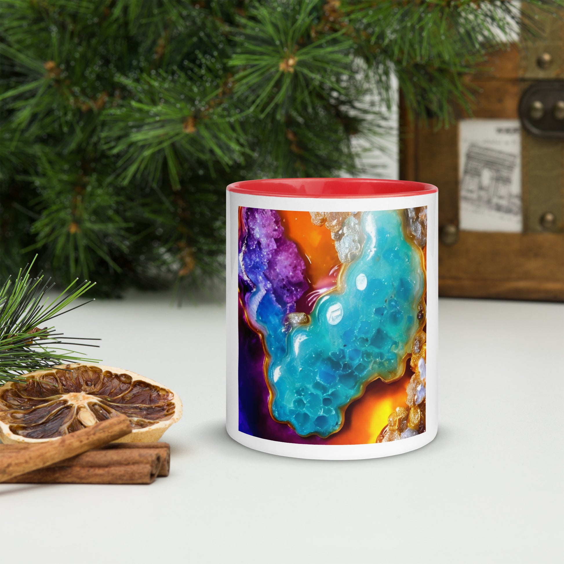 Rachy Sparkle Agate Fusion Ceramic Coffee or Tea Mug with Color Inside