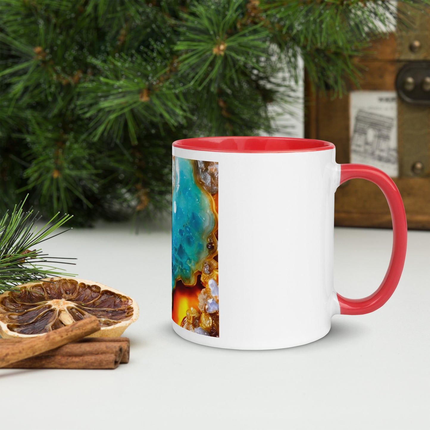 Rachy Sparkle Agate Fusion Ceramic Coffee or Tea Mug with Color Inside