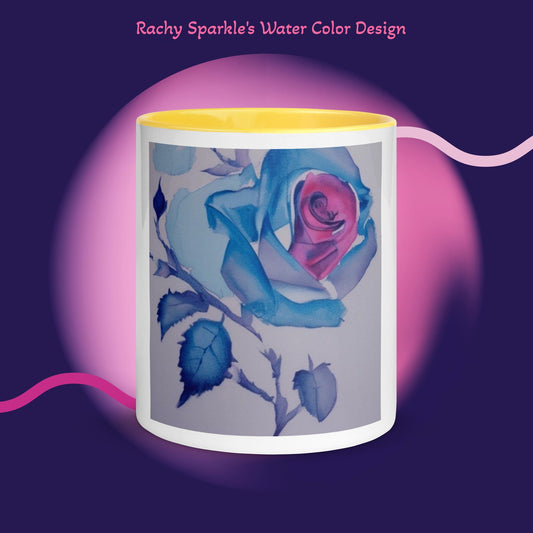 Rachy Sparkle's Water Color Rose, Mug with Color Inside